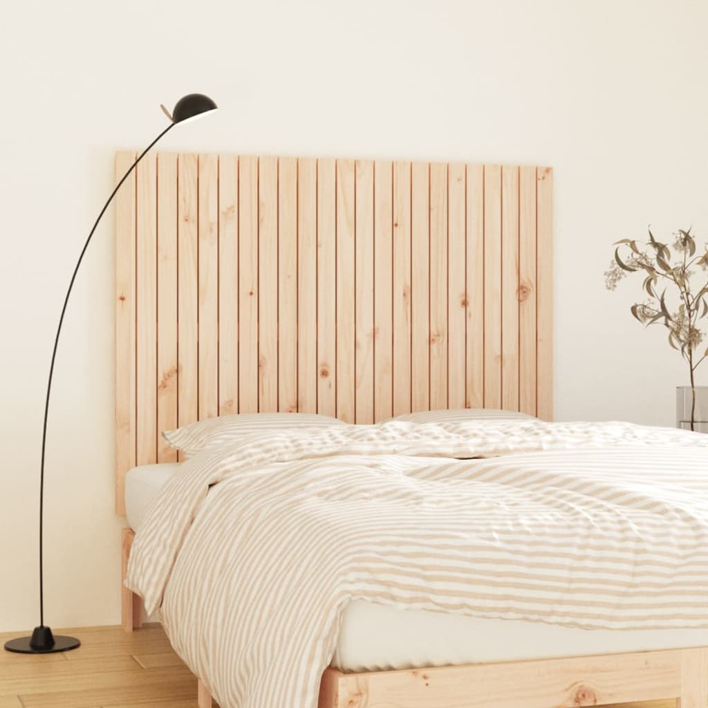 Wall Headboard 108x3x110 cm Solid Wood Pine Natural 146.5 cm
