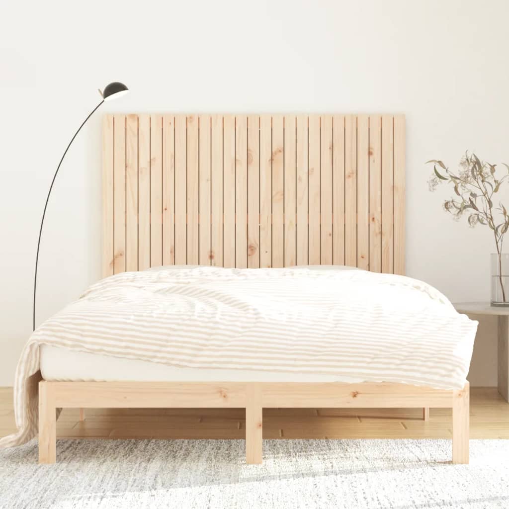 Wall Headboard 108x3x110 cm Solid Wood Pine Natural 159.5 cm