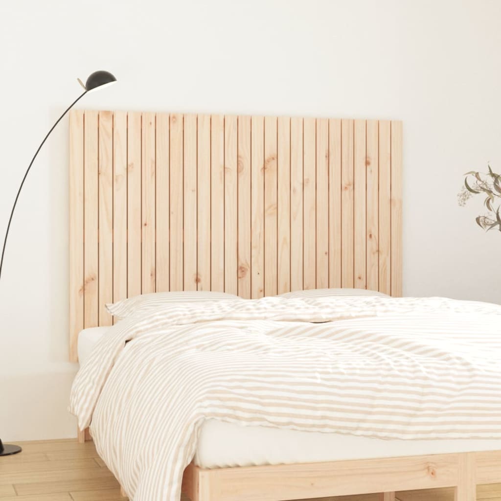 Wall Headboard 108x3x110 cm Solid Wood Pine Natural 159.5 cm