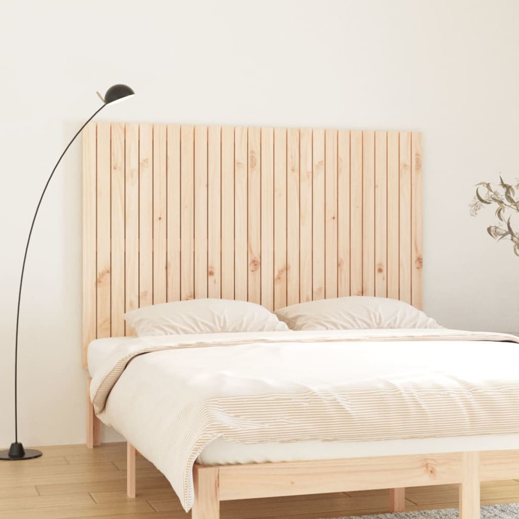 Wall Headboard 108x3x110 cm Solid Wood Pine Natural 166 cm