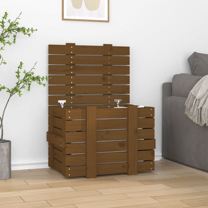 Storage Box 58x40,5x42 cm Solid Wood Pine Honey brown 58 x 40.5 x 42 cm