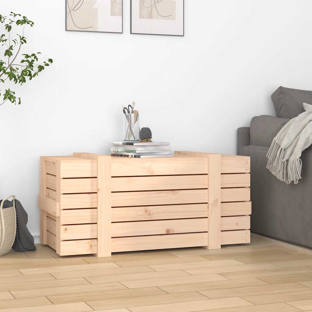 Storage Box 58x40,5x42 cm Solid Wood Pine Natural 91 x 40.5 x 42 cm
