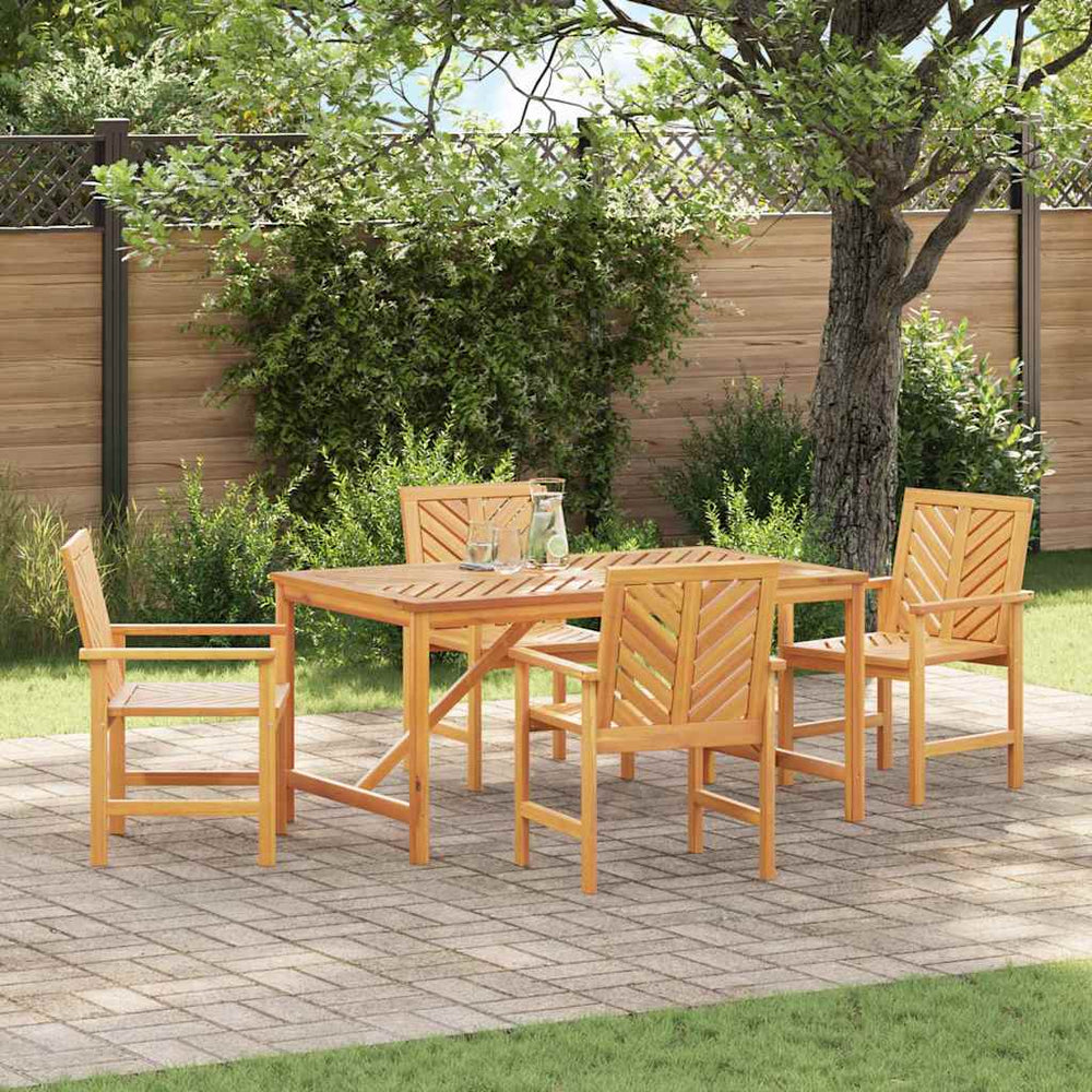 vidaXL Garden Dining Set 5 pcs Brown 150 x 90 x 74 cm