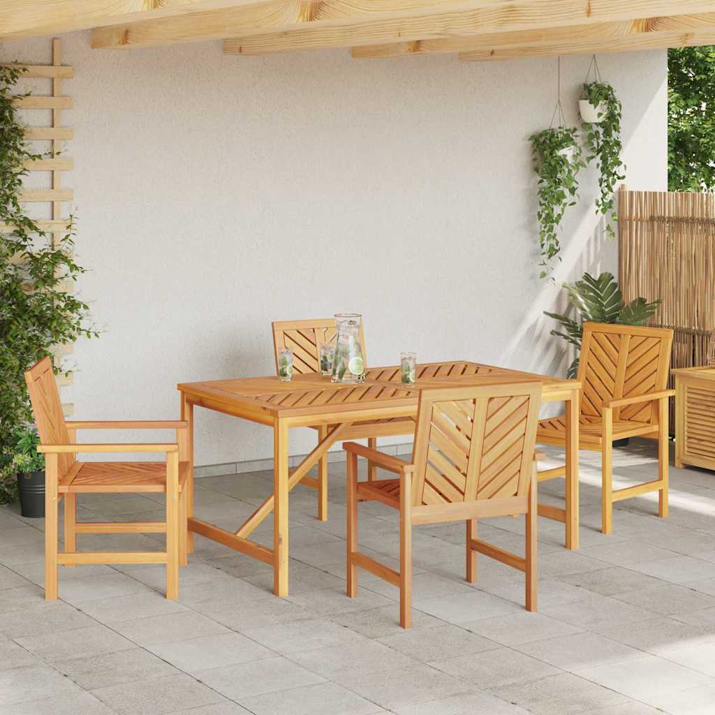 vidaXL Garden Dining Set 5 pcs Brown 150 x 90 x 74 cm 4