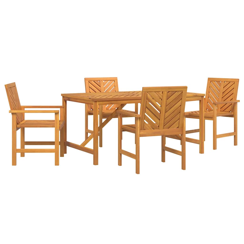 vidaXL Garden Dining Set 5 pcs Brown 150 x 90 x 74 cm 2