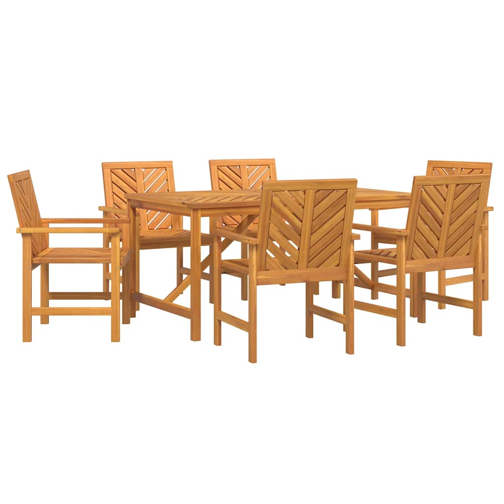 vidaXL Garden Dining Set 7 pcs Brown Solid Acacia Wood 2