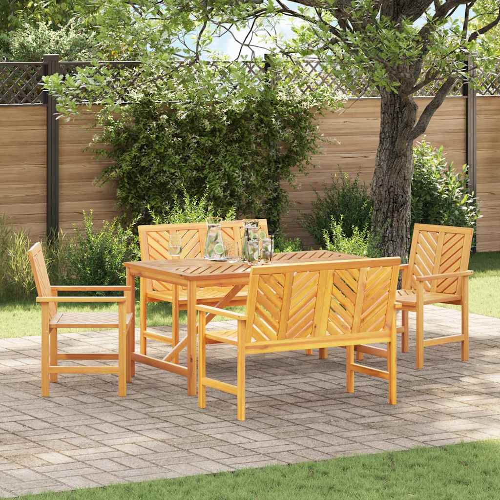 vidaXL Garden Dining Set 5 pcs Brown Solid Acacia Wood 1