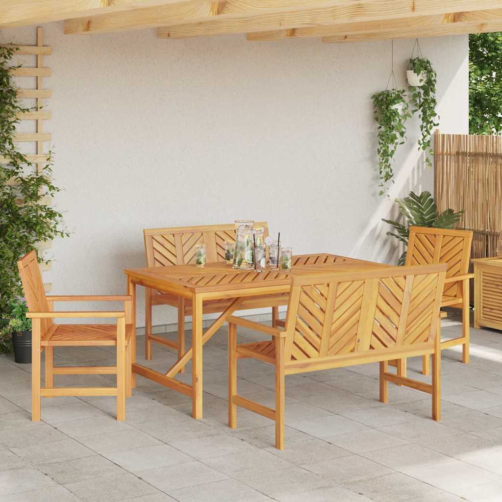 vidaXL Garden Dining Set 5 pcs Brown Solid Acacia Wood 4