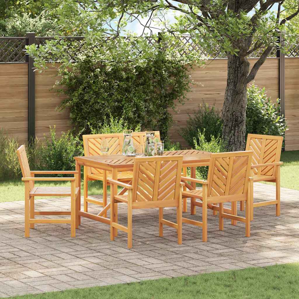 vidaXL Garden Dining Set 6 pcs Brown Solid Acacia Wood 1