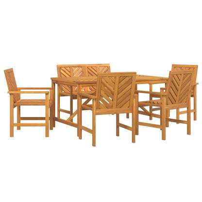 vidaXL Garden Dining Set 6 pcs Brown Solid Acacia Wood 2