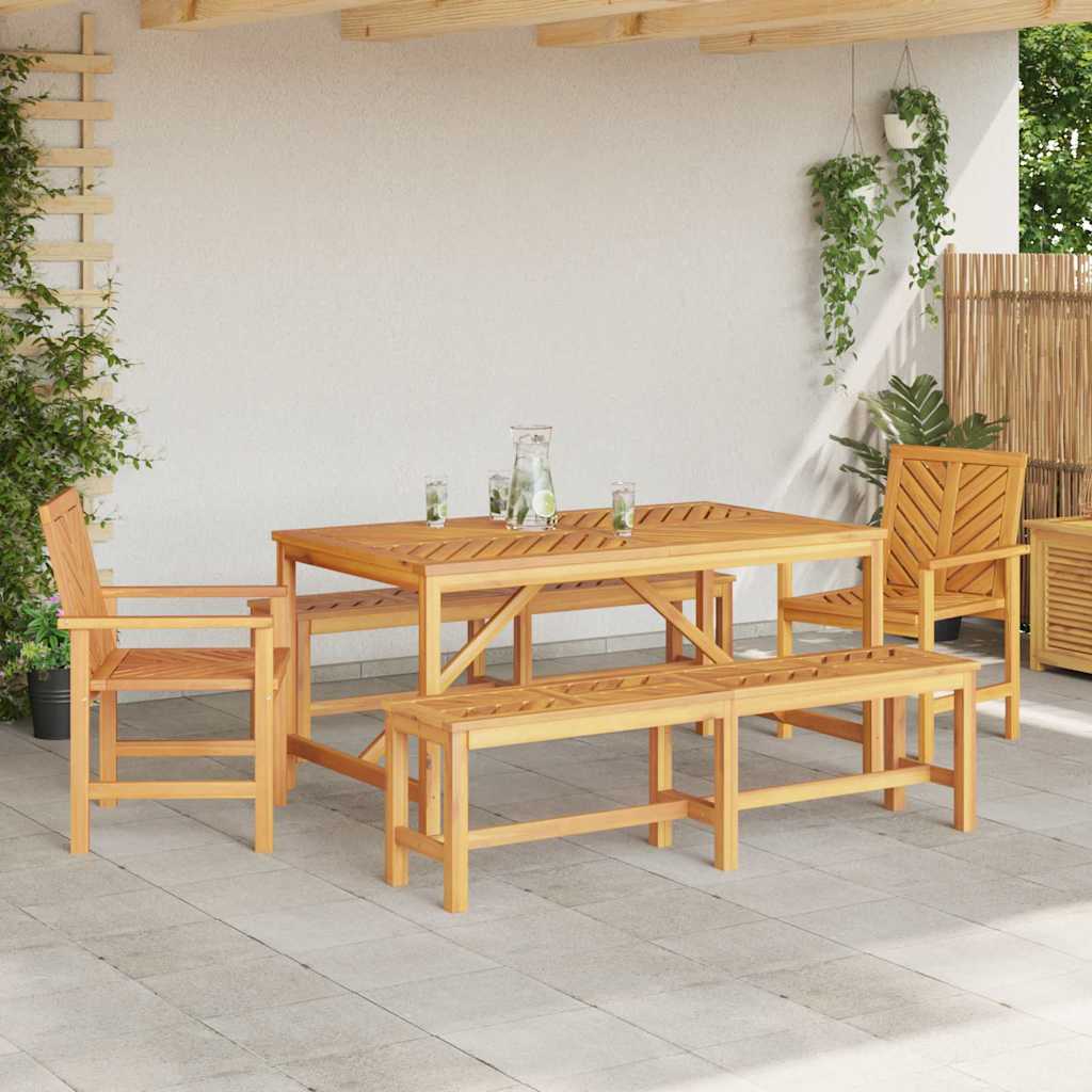 vidaXL Garden Dining Set 5 pcs Brown Solid Acacia Wood 4