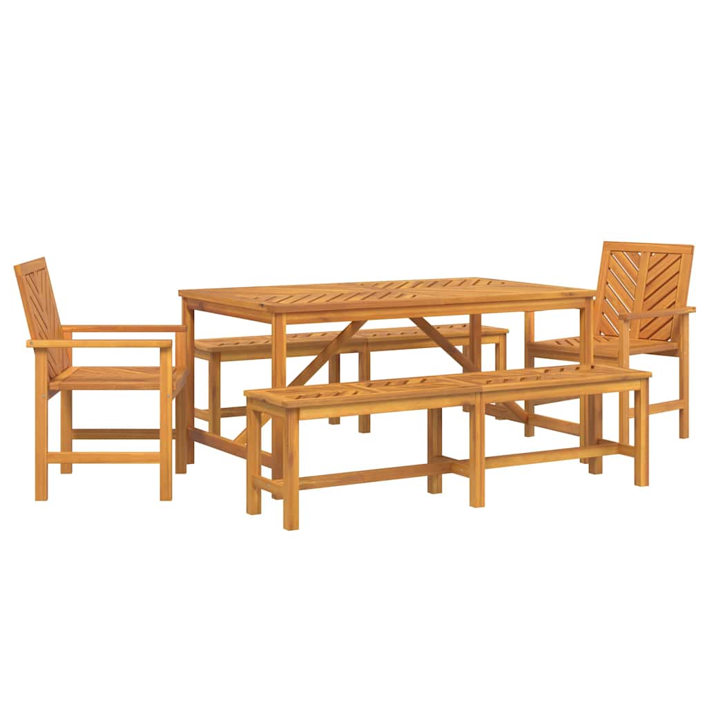 vidaXL Garden Dining Set 5 pcs Brown Solid Acacia Wood 2