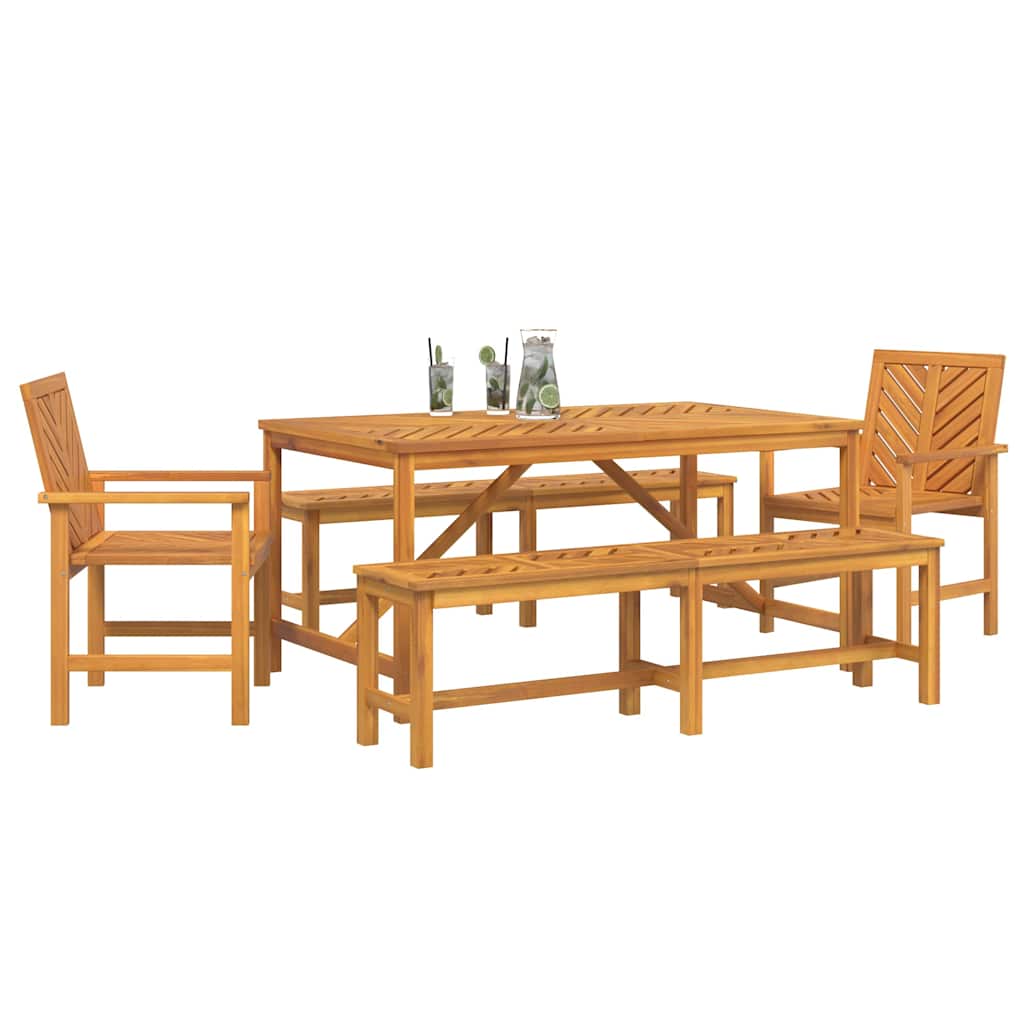 vidaXL Garden Dining Set 5 pcs Brown Solid Acacia Wood 3