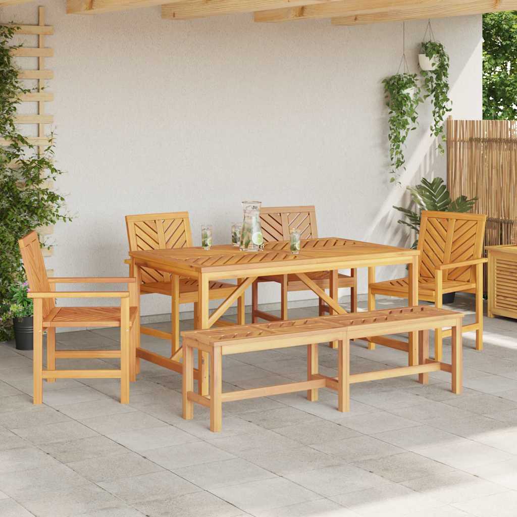 vidaXL Garden Dining Set 6 pcs Brown Solid Acacia Wood 4