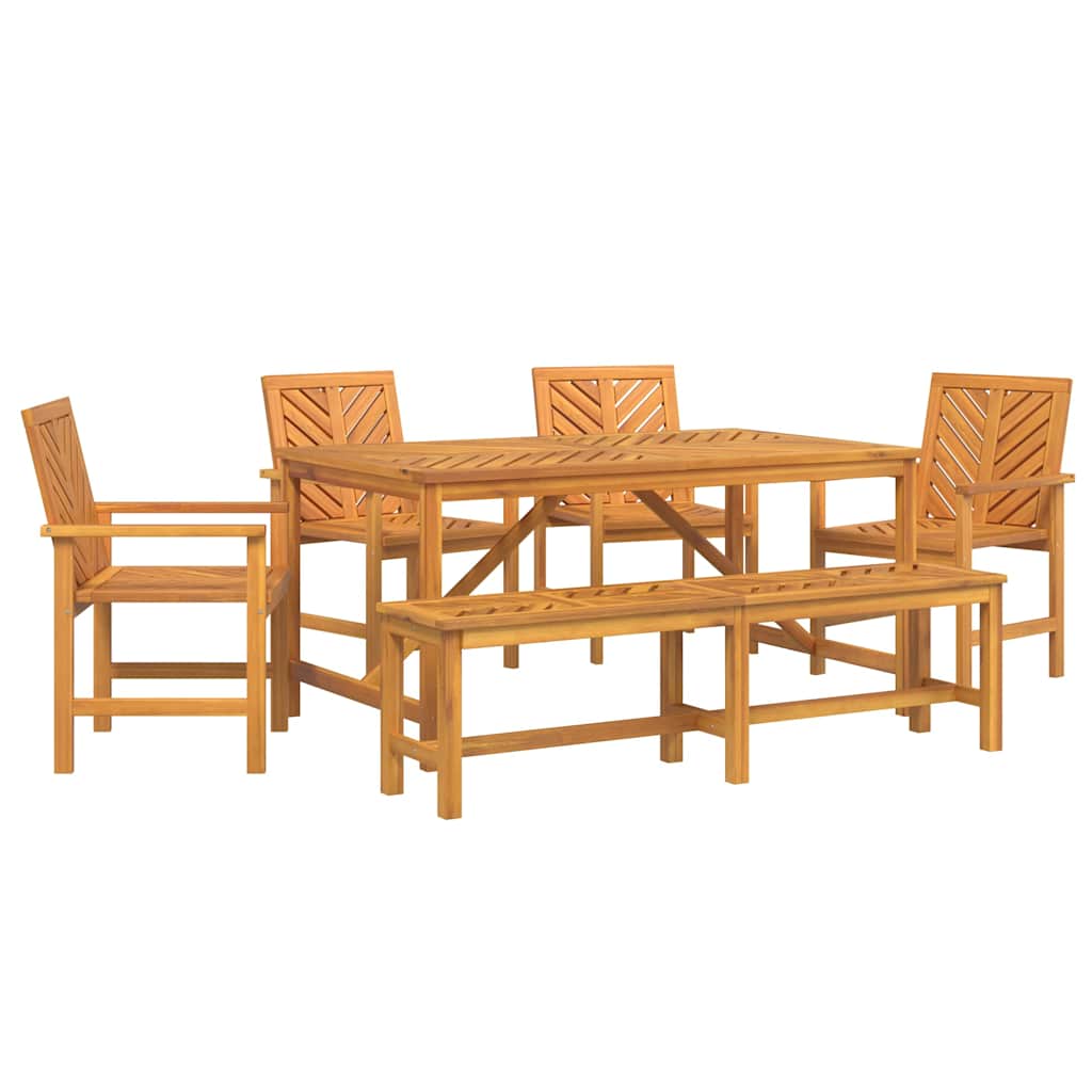 vidaXL Garden Dining Set 6 pcs Brown Solid Acacia Wood 2