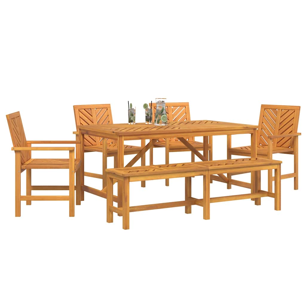vidaXL Garden Dining Set 6 pcs Brown Solid Acacia Wood 3