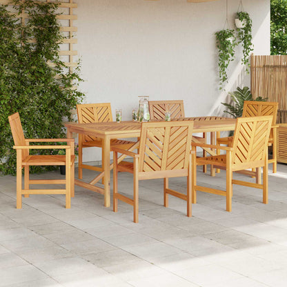 vidaXL Garden Dining Set 7 pcs Brown Solid Acacia Wood 4
