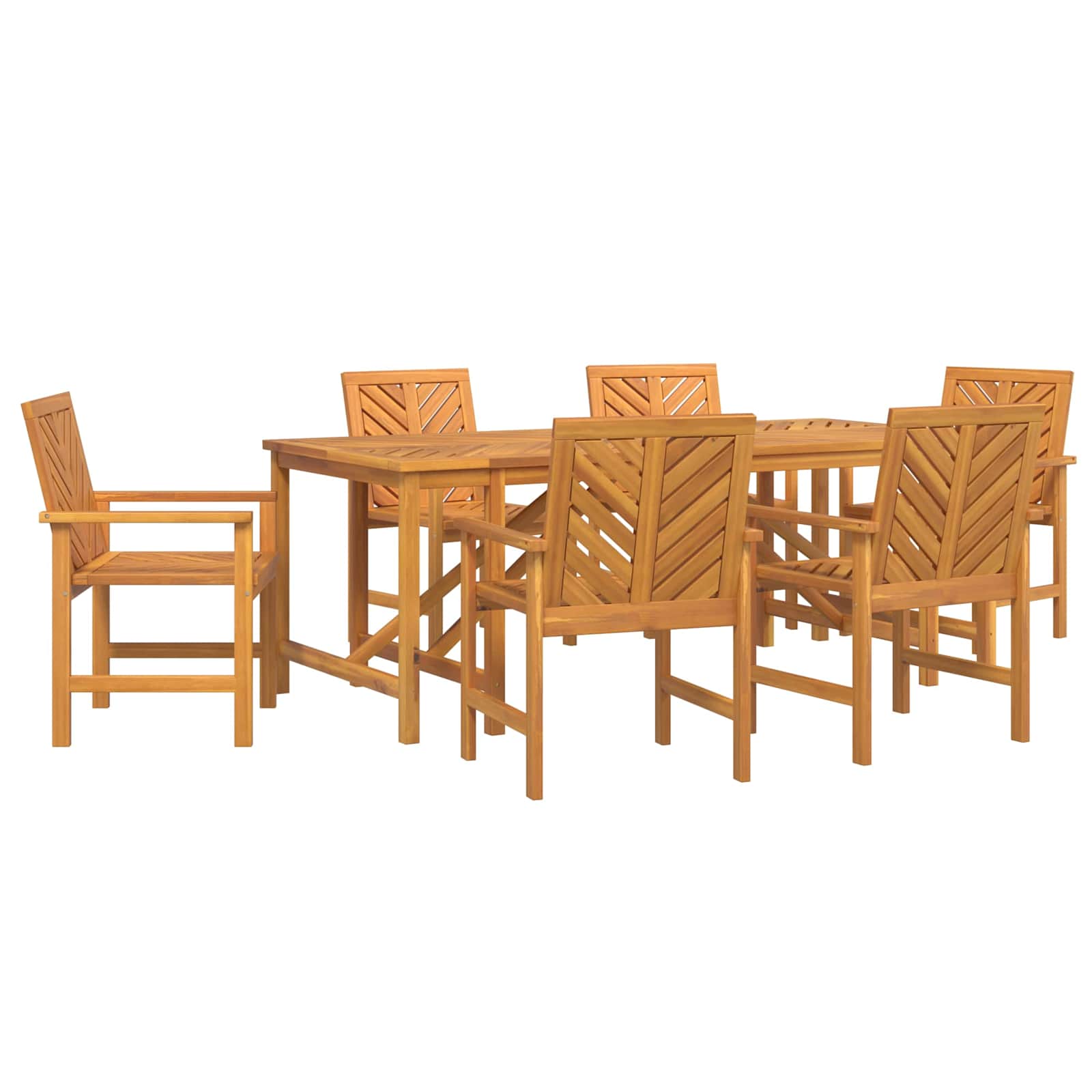 vidaXL Garden Dining Set 7 pcs Brown Solid Acacia Wood 2