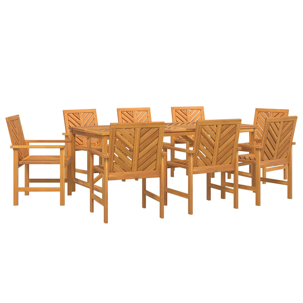 vidaXL Garden Dining Set 9 pcs Brown Solid Acacia Wood 2