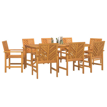 vidaXL Garden Dining Set 9 pcs Brown Solid Acacia Wood 3