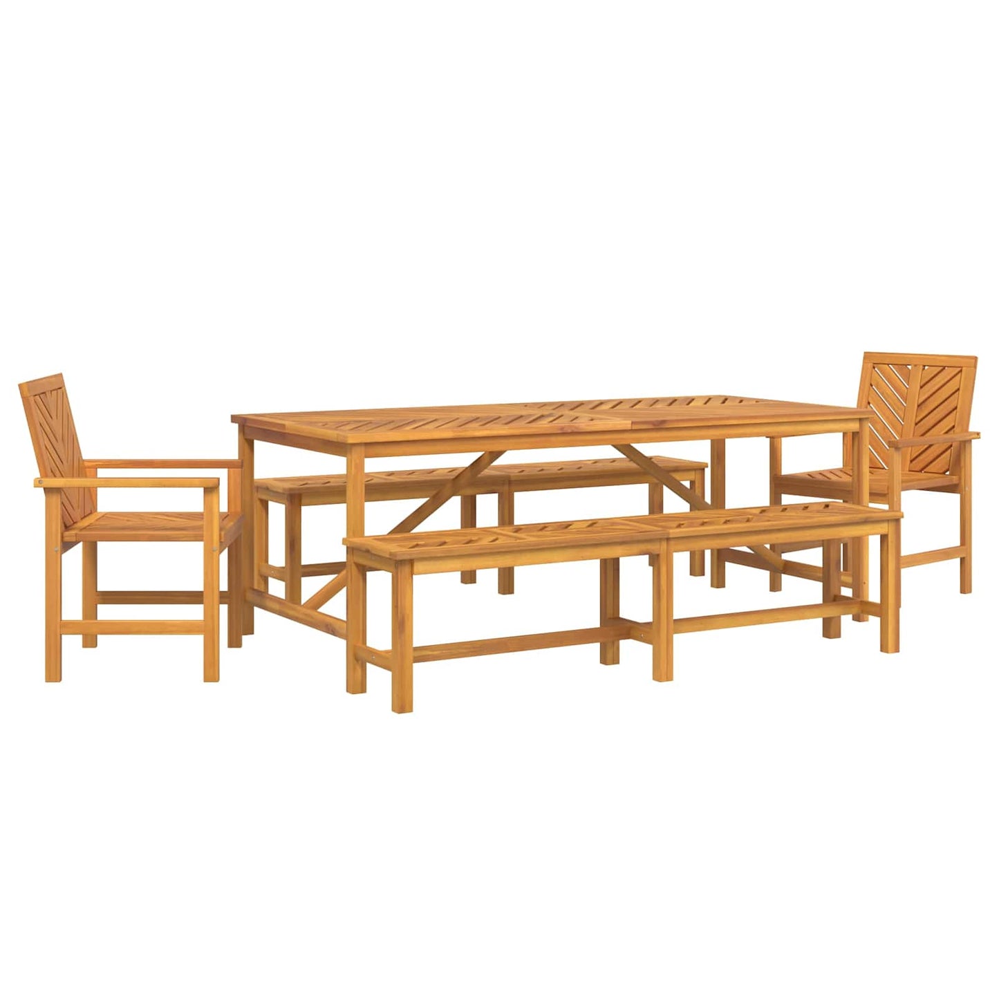 vidaXL Garden Dining Set 5 pcs Brown Solid Acacia Wood 2