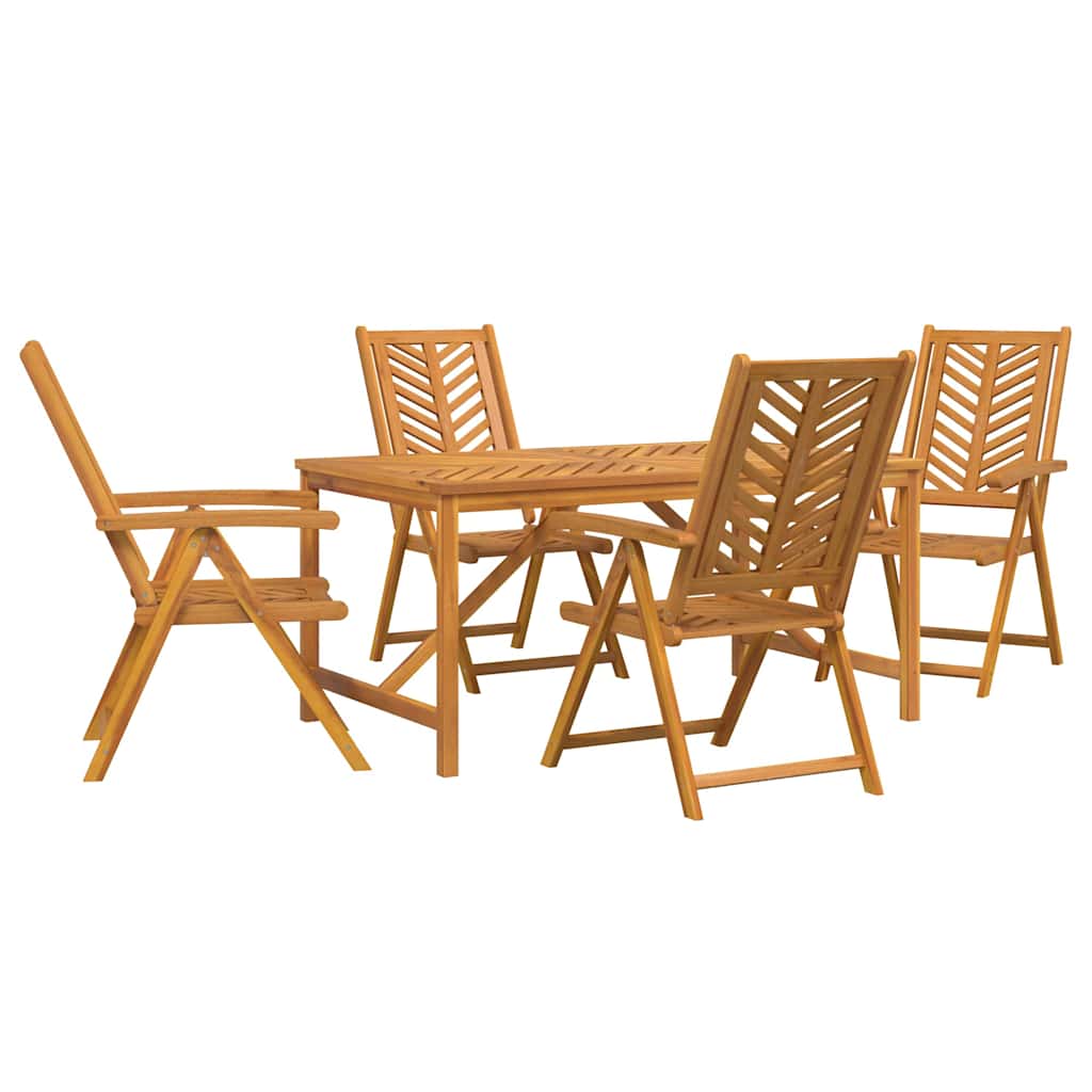 vidaXL Garden Dining Set 5 pcs Brown 150 x 90 x 74 cm 2