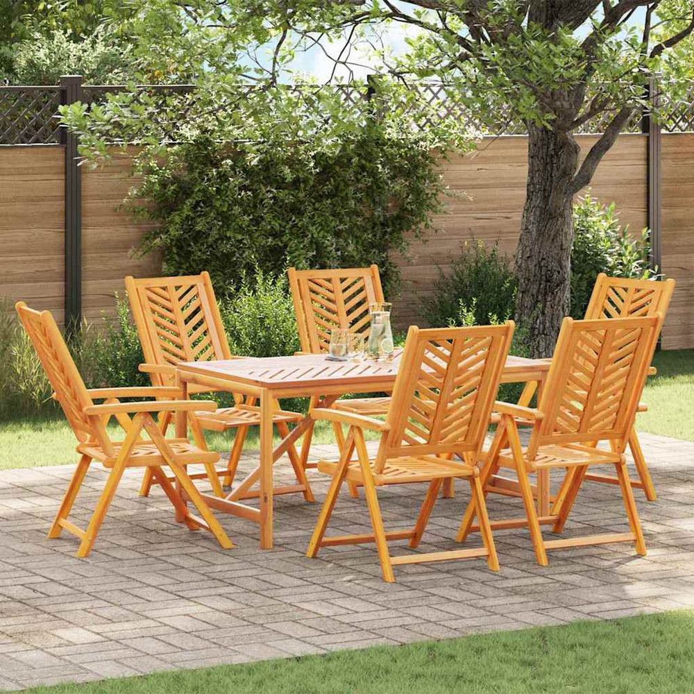 vidaXL Garden Dining Set 7 pcs Brown Solid Acacia Wood