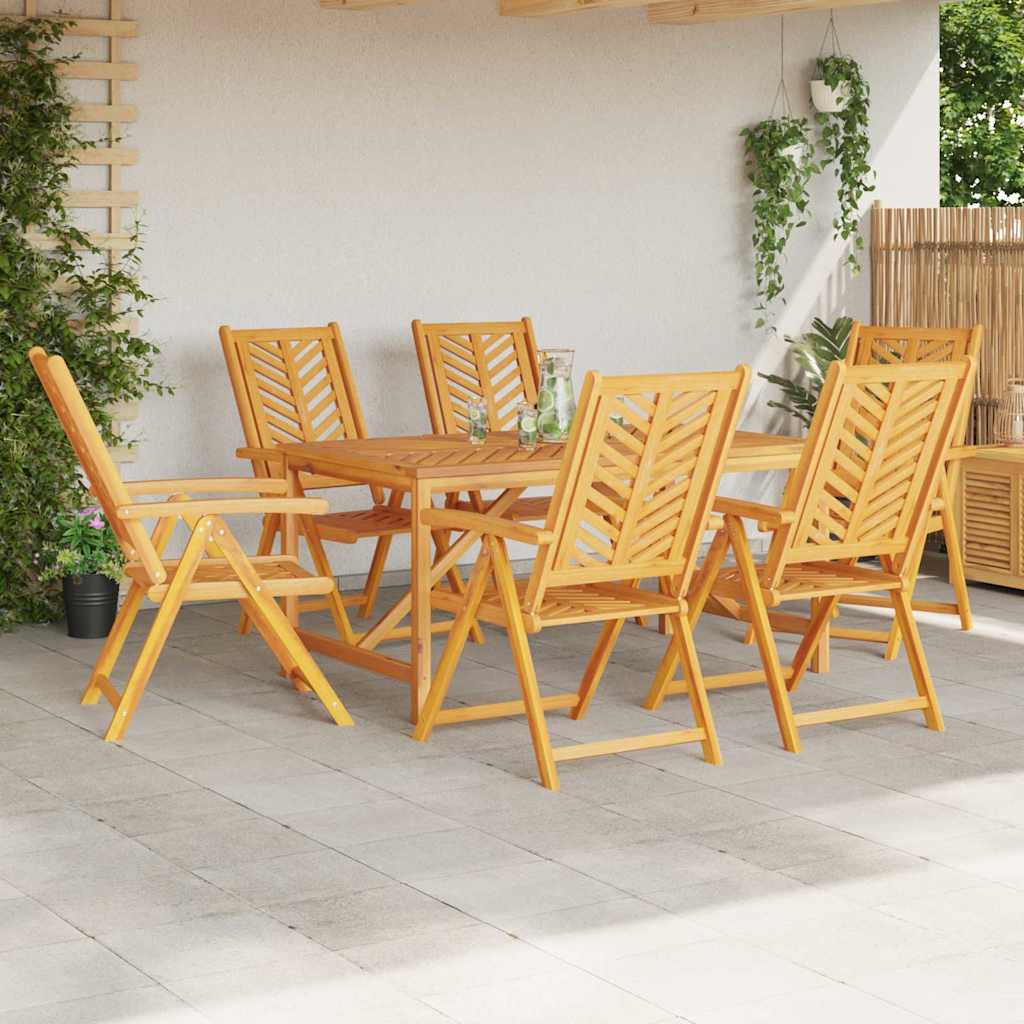 vidaXL Garden Dining Set 7 pcs Brown Solid Acacia Wood 4
