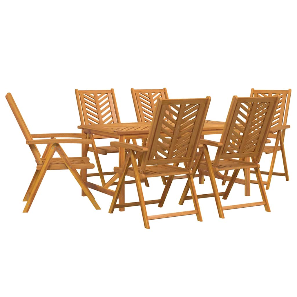 vidaXL Garden Dining Set 7 pcs Brown Solid Acacia Wood 2