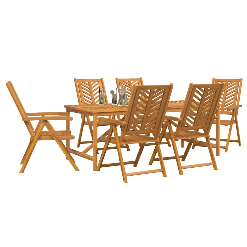 vidaXL Garden Dining Set 7 pcs Brown Solid Acacia Wood 3