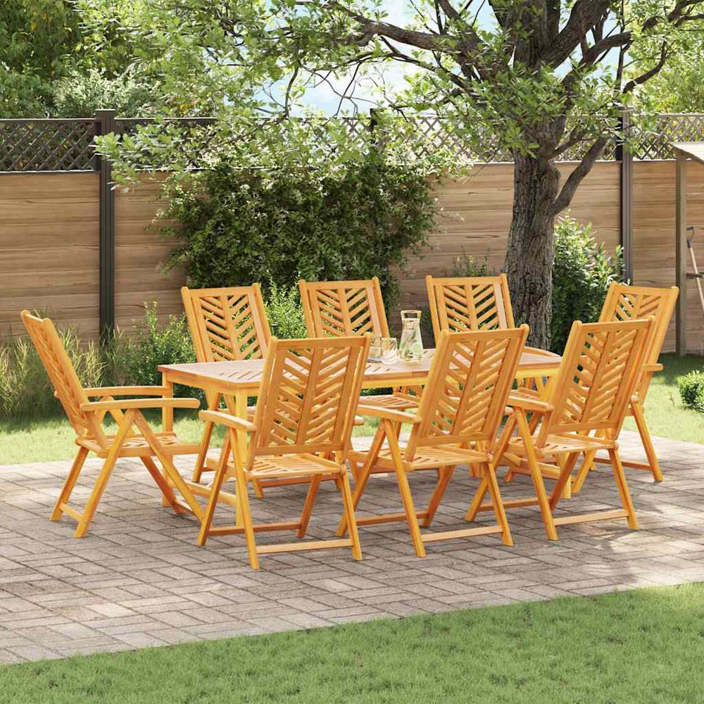 vidaXL Garden Dining Set 9 pcs Brown Solid Acacia Wood