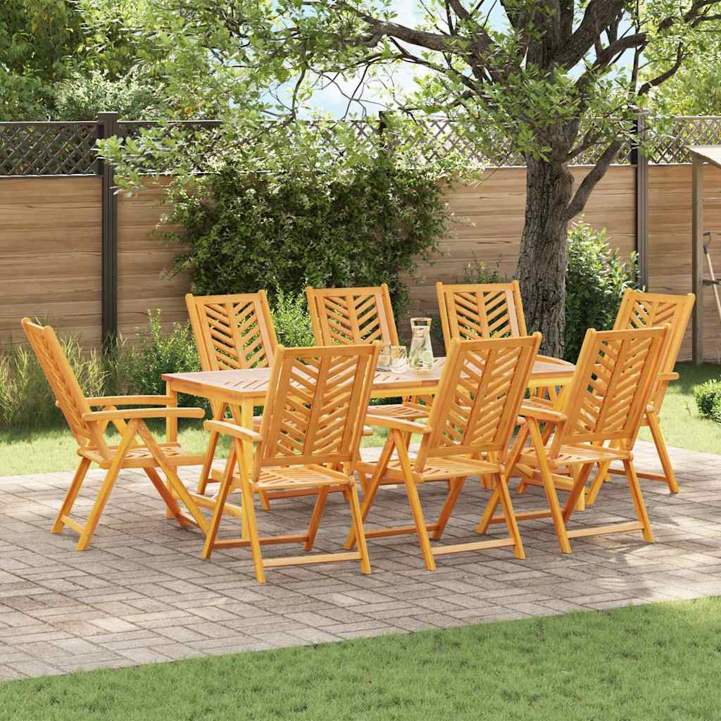 vidaXL Garden Dining Set 9 pcs Brown Solid Acacia Wood 1