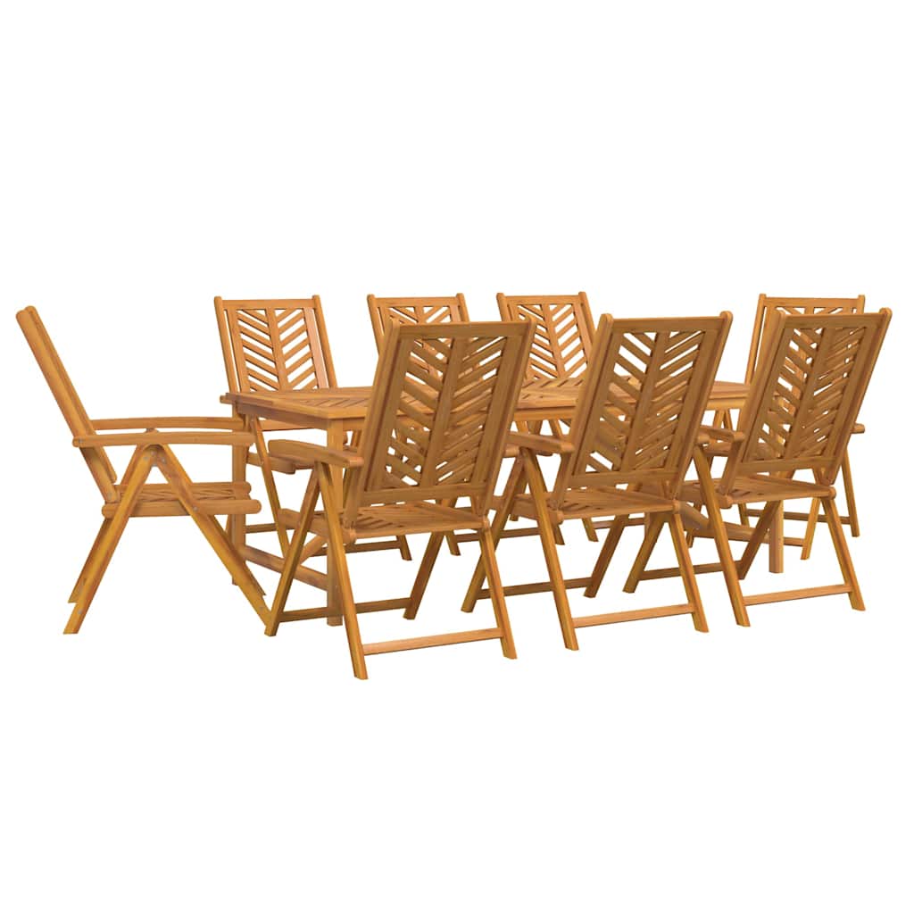 vidaXL Garden Dining Set 9 pcs Brown Solid Acacia Wood 2