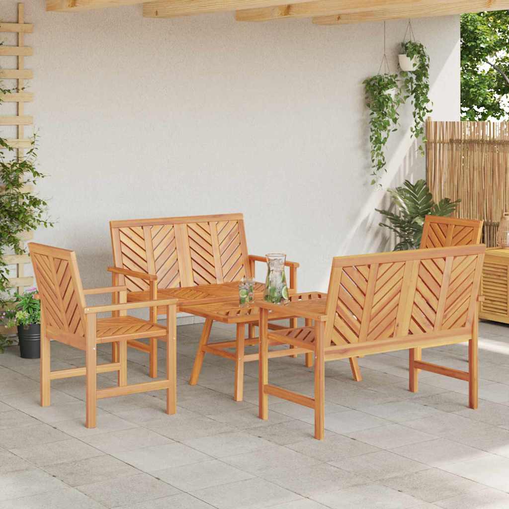 vidaXL Garden Lounge Set 5 pcs Brown Solid Acacia Wood 4
