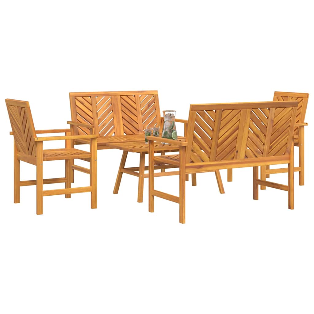 vidaXL Garden Lounge Set 5 pcs Brown Solid Acacia Wood 3
