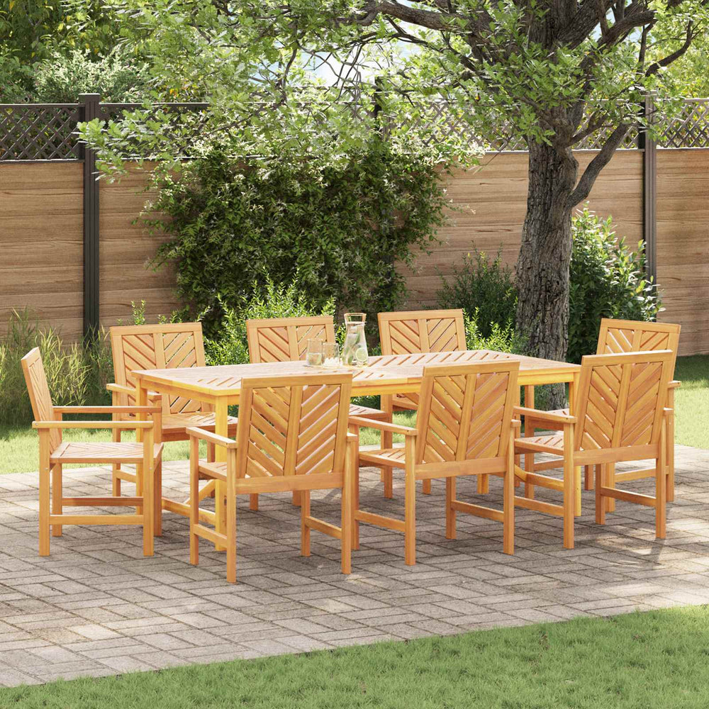 vidaXL Dining Chair 8 pcs Natural Solid Acacia Wood