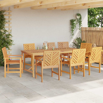 vidaXL Dining Chair 8 pcs Natural Solid Acacia Wood 3