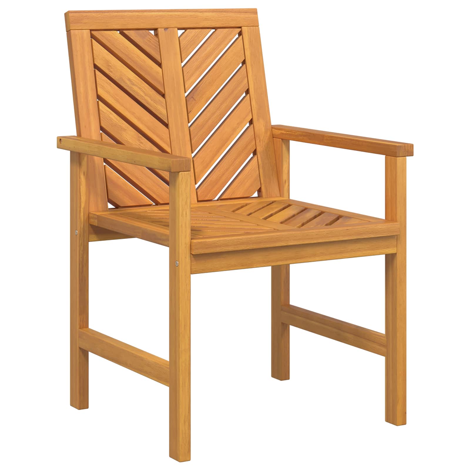 vidaXL Dining Chair 8 pcs Natural Solid Acacia Wood 4