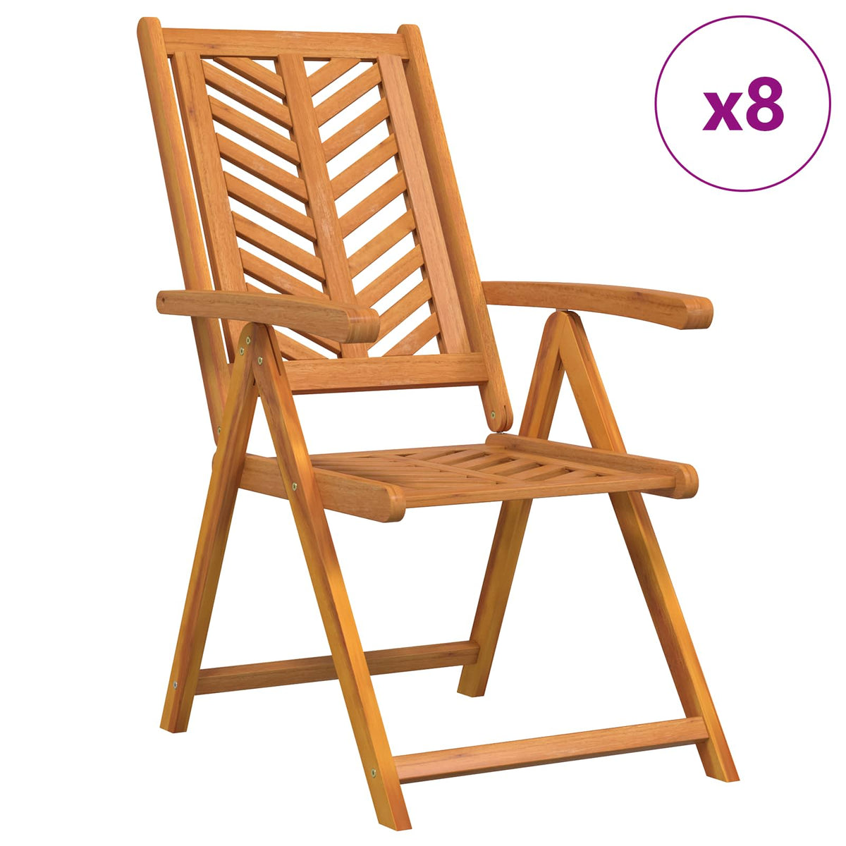 Garden Chair Brown Solid Acacia Wood 8