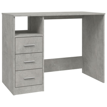 vidaXL Desk with Drawers Concrete Grey 102x50x76 cm Engineered Wood