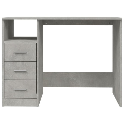 vidaXL Desk with Drawers Concrete Grey 102x50x76 cm Engineered Wood