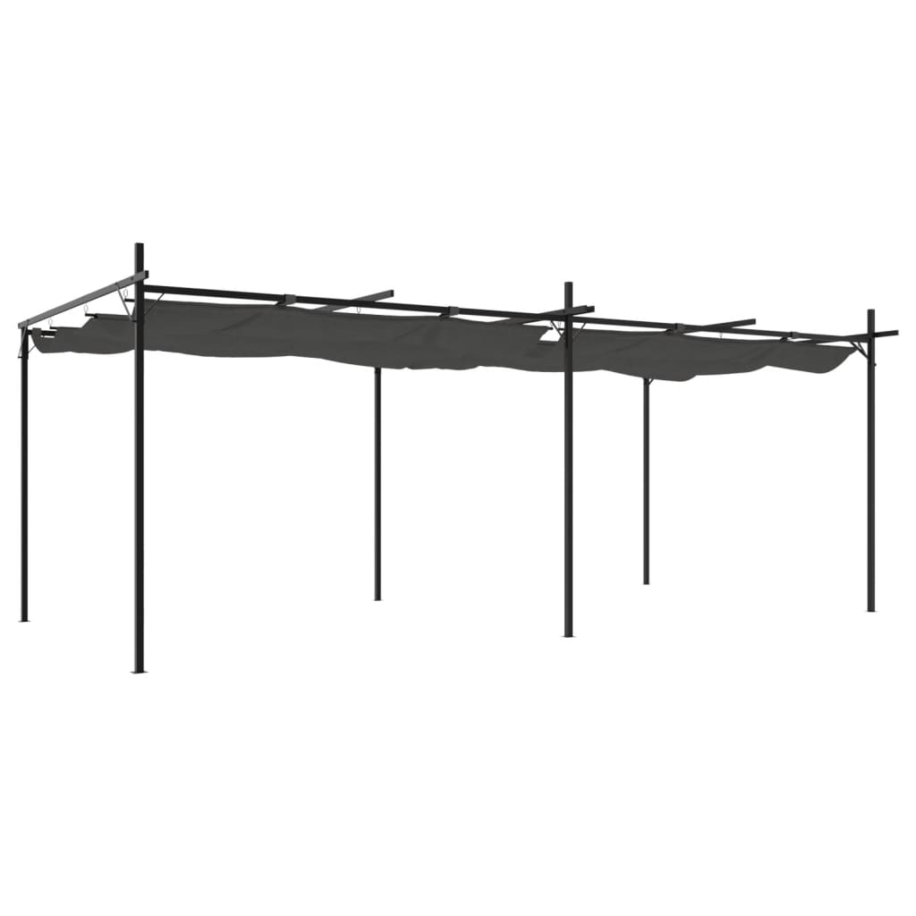 vidaXL Pergola with Retractable Roof Anthracite 589x292x230 cm 2