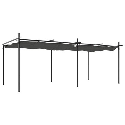 Pergola with Retractable Roof Anthracite 589 x 292 x 230 cm