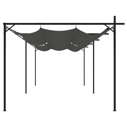 Pergola with Retractable Roof Anthracite 589 x 292 x 230 cm