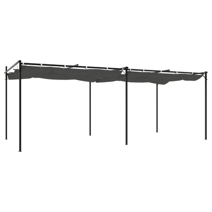 vidaXL Pergola with Retractable Roof Anthracite 589x292x230 cm 4