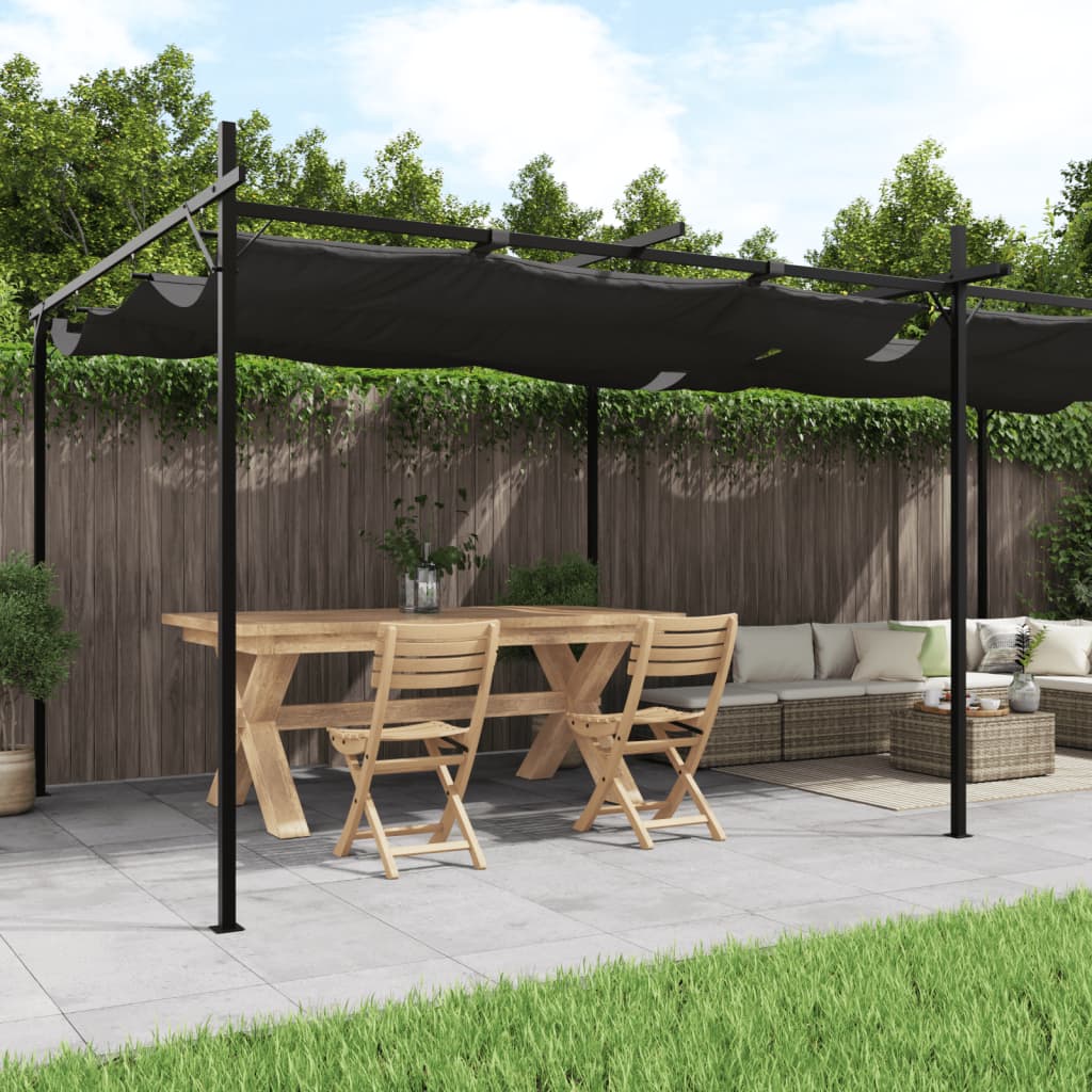 vidaXL Pergola with Retractable Roof Anthracite 589x292x230 cm 1