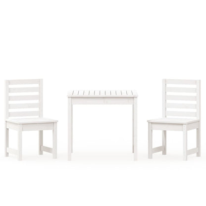 3 Piece Garden Bistro Set Solid Wood Pine White pine