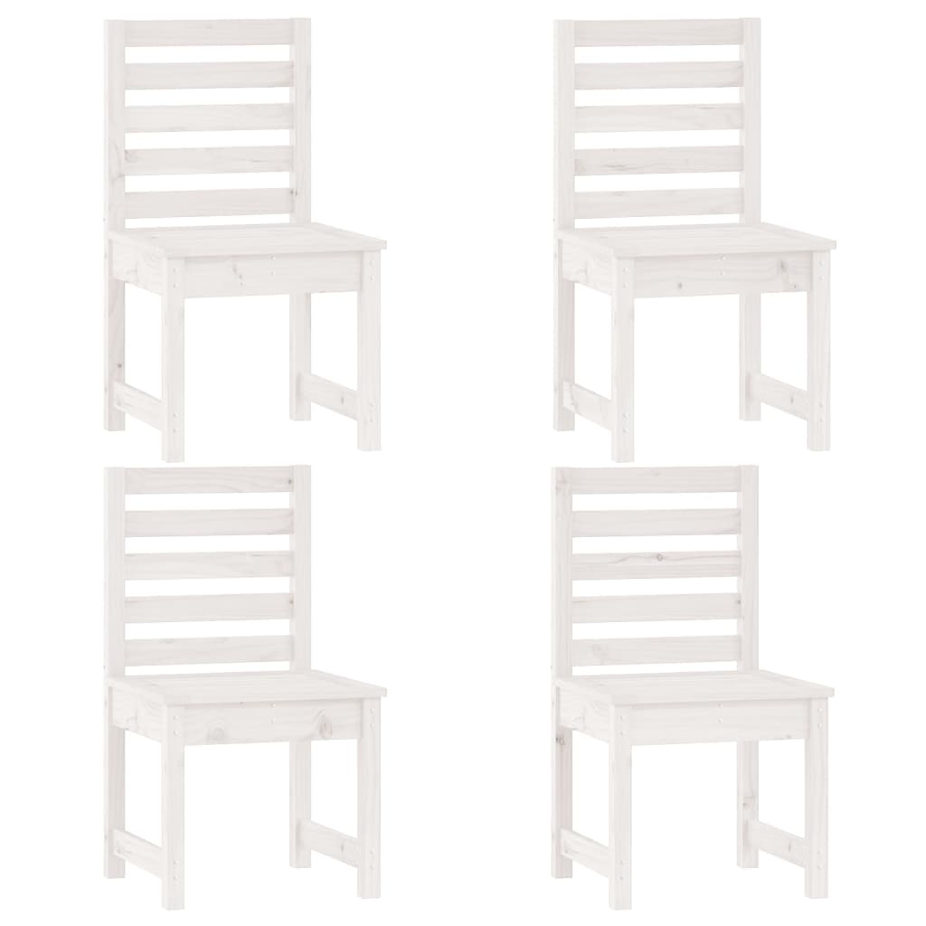 5 Piece Garden Dining Set Solid Wood Pine White pine