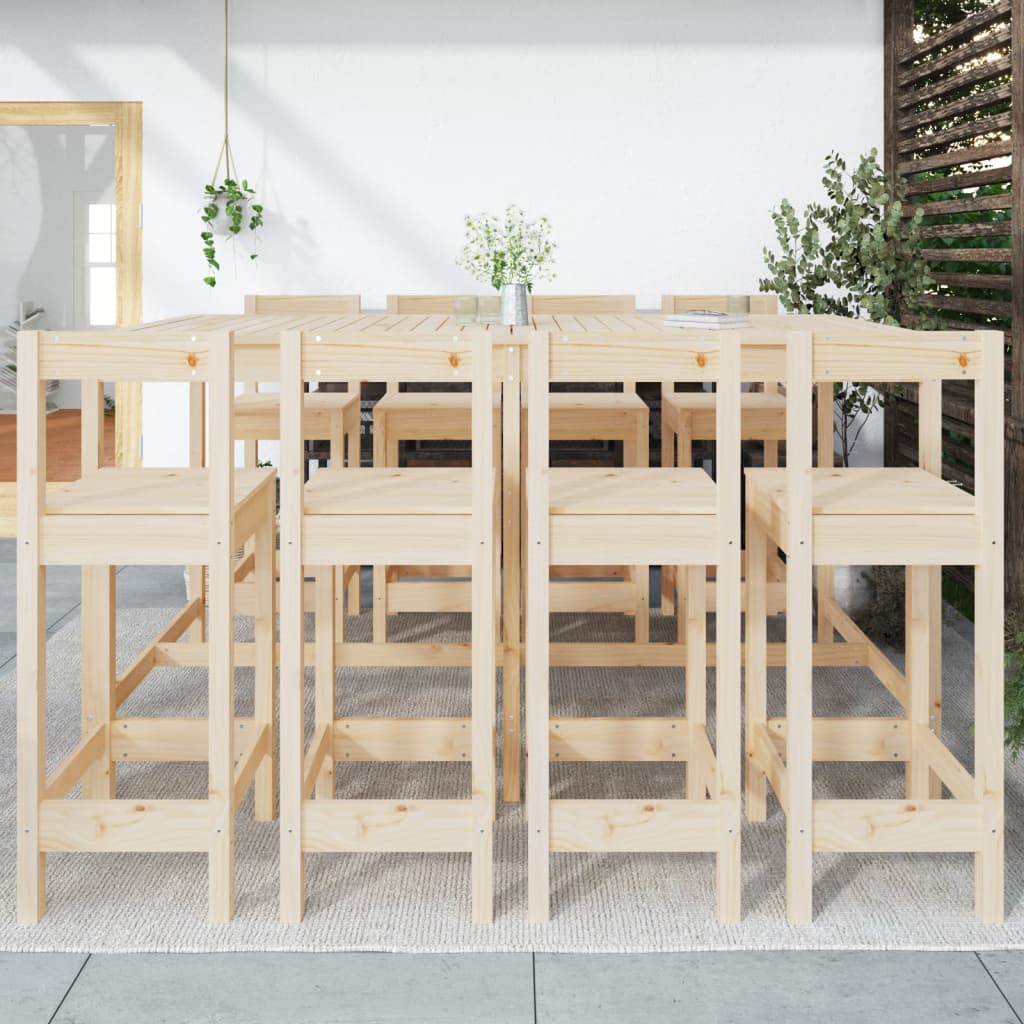 vidaXL 9 Piece Garden Bar Set Solid Wood Pine 3
