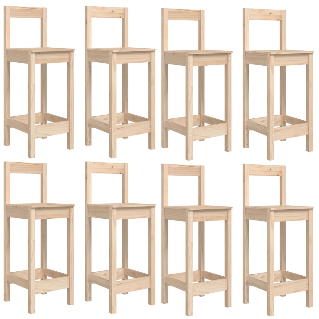 vidaXL 9 Piece Garden Bar Set Solid Wood Pine 5